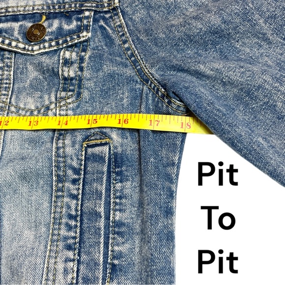 Vintage Y2K Jalate Jeans Acid Wash Denim Jean Button Jacket Size Large - Picture 10 of 13